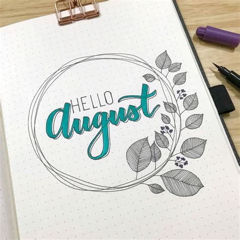 Simple Wreath Hello Page For Your Bullet Journal Bullet Journal