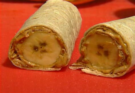 Banana Tortilla Wrap With Peanut Butter Granola And Honey Banana Granola Tortilla Wraps