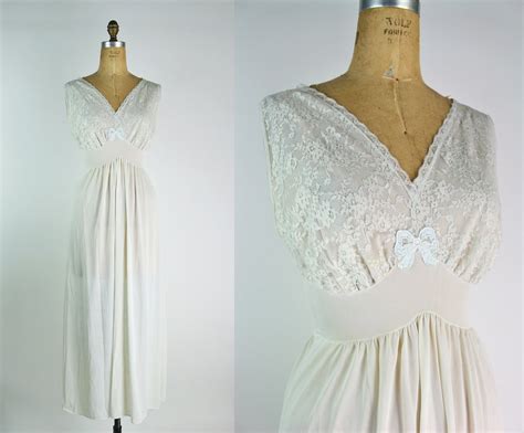 S White Lace Slip Dress Bow Lingerie S Lingerie Wedding Lingerie Size S M Etsy