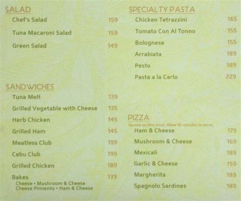 Figaro Menu Menu For Figaro Cebu Business Park Cebu City Zomato