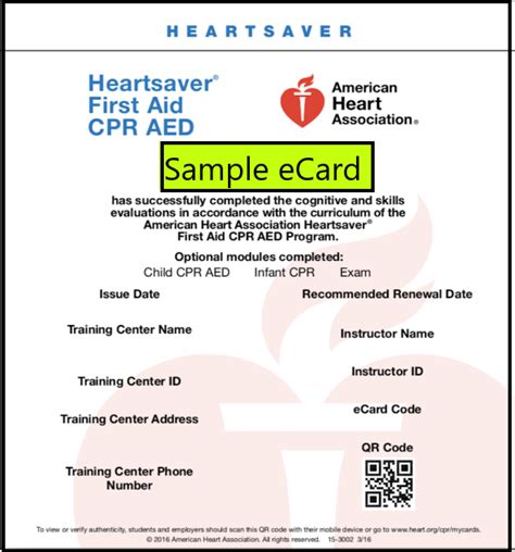 Heartsaver® First Aid CPR AED Course Completion Card (24, 59% OFF