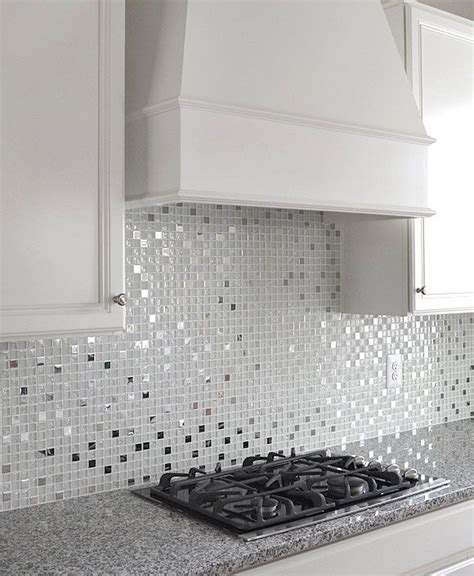 MODERN White Glass Metal Kitchen Backsplash Tile | Backsplash.com ...