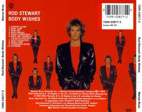 Carátula Trasera de Rod Stewart Body Wishes Portada