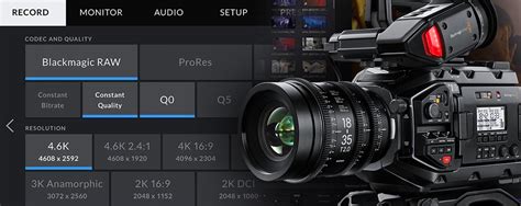 Nuevo códec de vídeo Blackmagic RAW Cámara PRO