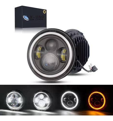 Faro Led 7 Redondo Jeep moto Alto Bajo Ojos De Ángel