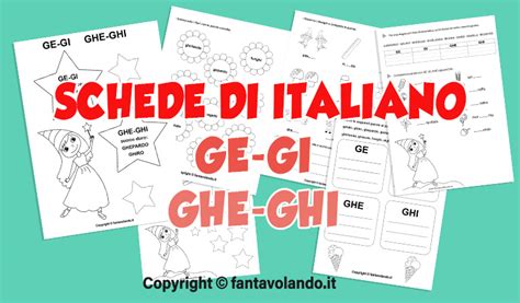 Schede Didattiche Di Italiano Ge Gi Ghe Ghi Classe Seconda