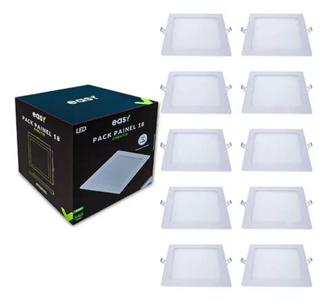 Kit De Paneles De Techo Empotrados Cuadrados Led W Color Blanco