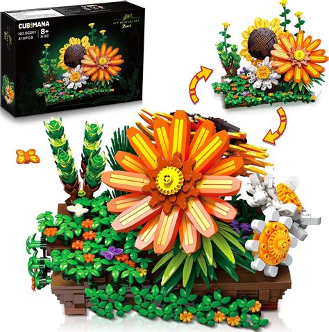 Amazon Cubimana Flowers Building Block Toy Set In Sunflower