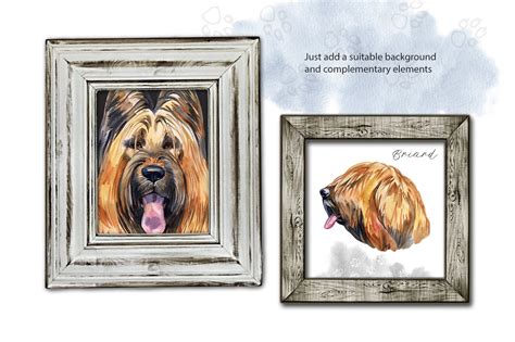 Watercolor Dog - Briard Breed - Design Cuts