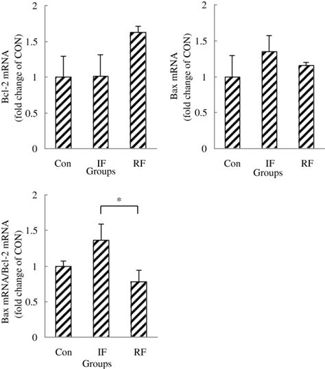 Bax Bcl 2 Bax Mrna Bcl 2 Mrna Gene Expression Of Satellite Cells