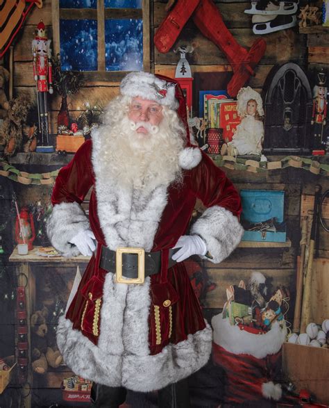 Traditional Redgreen Velvet Santa Suit With Grey Tipped White Fur