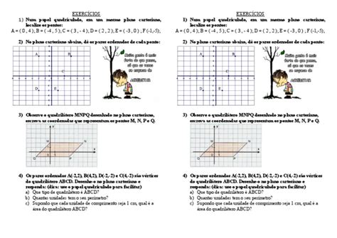 Exercícios Plano Cartesiano 7º Ano HF | PDF | Sistema de coordenada ...