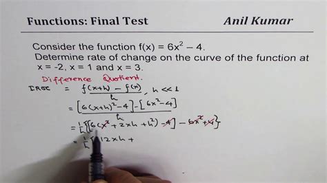 Find Instantaneous Rate Of Change Of 6x 2 4 At X 2 X 1 And 3