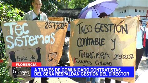 A Través De Comunicado Contratistas Del Sena Respaldan Gestión Del Director Cable Sur