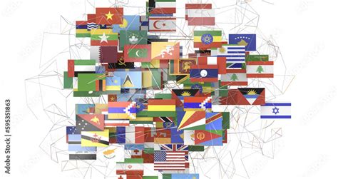 World map with all states and their flags Stock Illustration | Adobe Stock