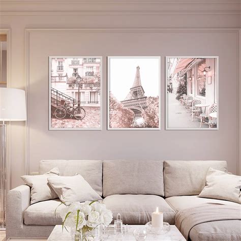 Paris Wall Art Pink Decor For Bedroom Print Set Of 3 Prints Etsy