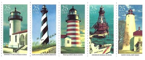 Stamps Us Scott A Lighthouses Cent Mnh Strip Of A Ebay