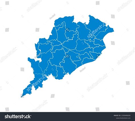 Sky blue Color Odisha map. Political and - Royalty Free Stock Vector 2330498265 - Avopix.com