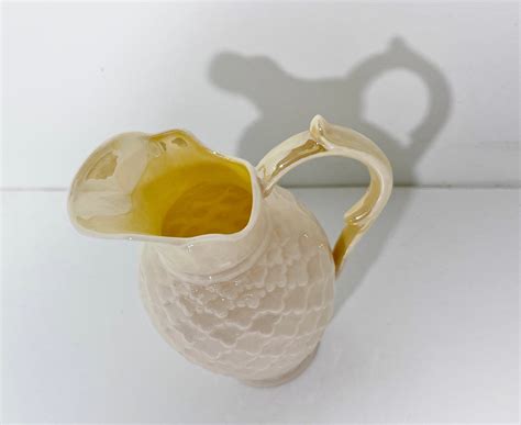 Belleek Creamer Belleek Pitcher Scale Cream Pitcher Irish Porcelain