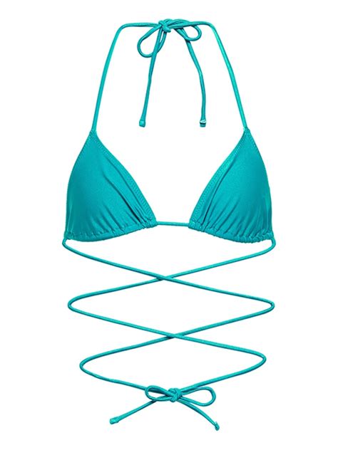 Buy TROPIC OF C Praia Tie Around Bikini Top Blue At 30 Off