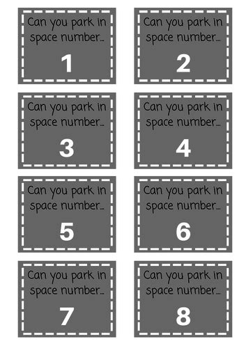 Car Park Numbers Teaching Resources