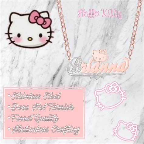 Hello Kitty Personalized Name Necklace - Etsy