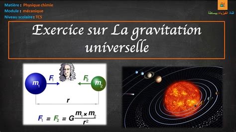 Exercice Sur La Gravitation Universelle Tronc Commun YouTube