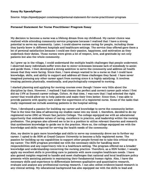 Personal Statement For Nurse Practitioner Program Speedypaper