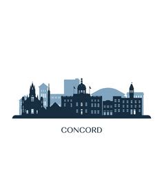 Concord new hampshire skyline silhouette Vector Image