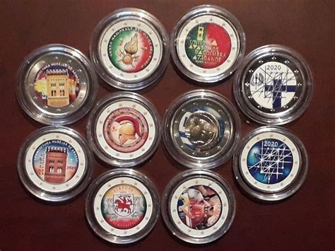 Europa Euro Commemorative Pieces With Color Catawiki