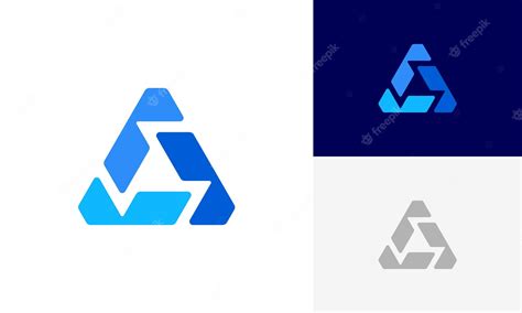 Premium Vector | Geometric triangle abstract logo design vector