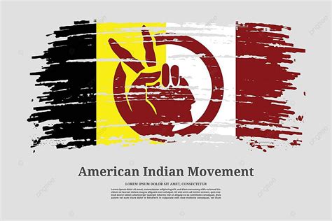 Poster With Vector Image Of An American Indian Movement Flag With A ...