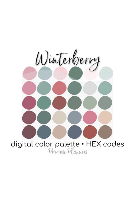 Winterberry Digital Color Palette Color Chart Goodnotes Etsy Bohemian