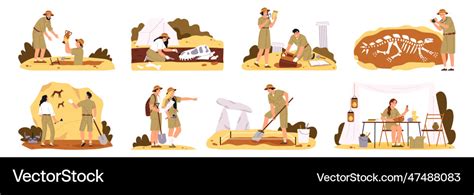 Archaeology Icons Set Royalty Free Vector Image