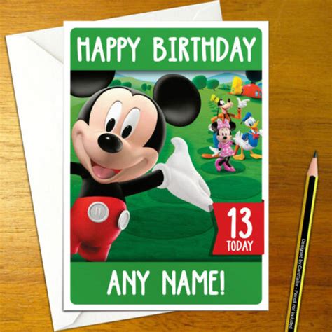 MICKEY MOUSE CLUBHOUSE Personalised Birthday Card - disney donald goofy ...