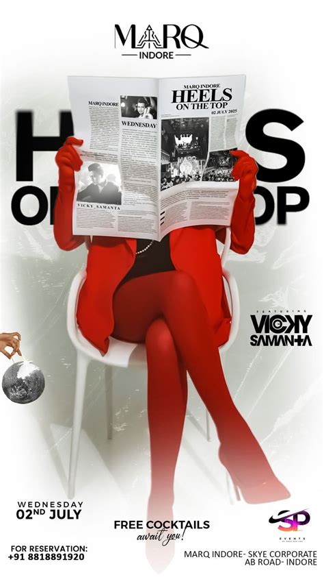 🔥 Heels On The Top Glam Night At Marq Indore Ft Vicky Samanta 👠 Club Style Flyer And