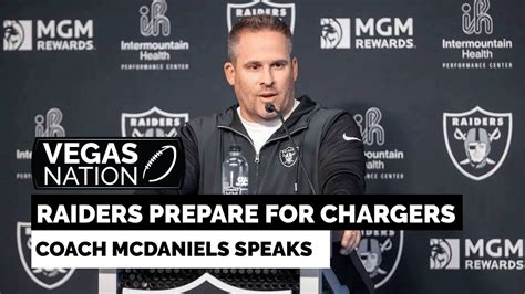 Raiders Coach Josh Mcdaniels Discusses Chargers Youtube