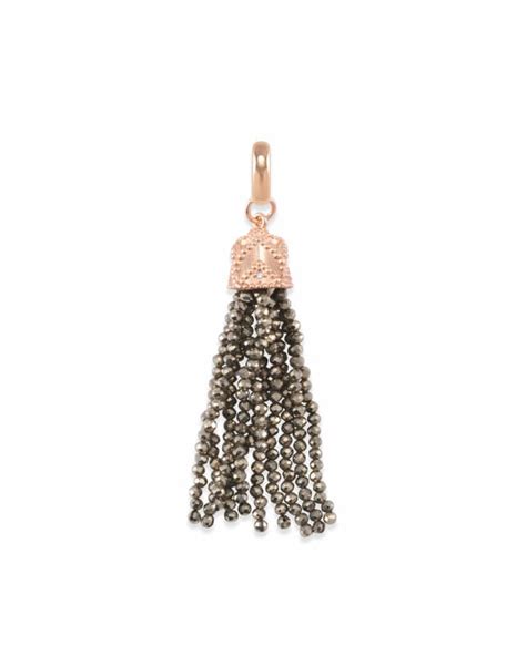 Beaded Tassel Charm In Brown Pyrite Kendra Scott