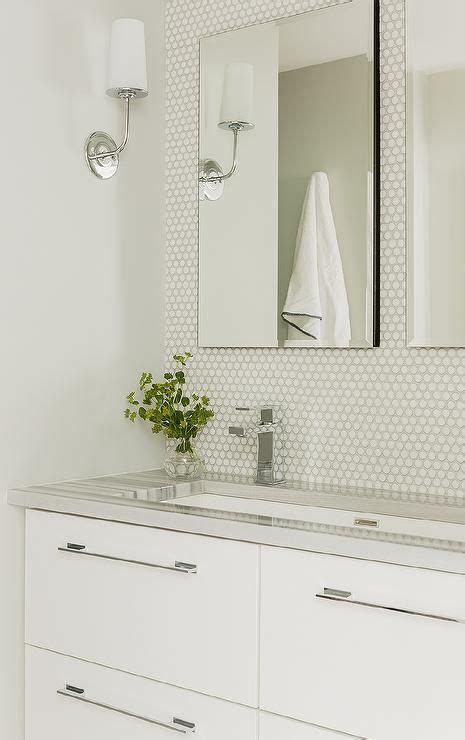 Master Bath With White Penny Tile Google Search In Penny Tiles