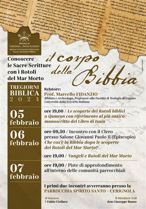 Cs Tregiorni Biblica Diocesi Di Cerignola Ascoli Satriano