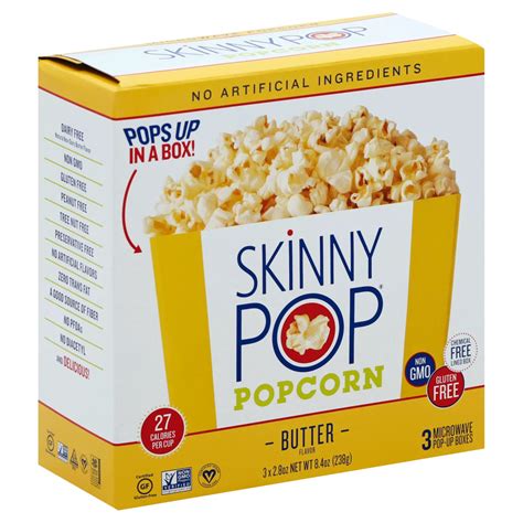 SkinnyPop Butter Microwave Popcorn Pop-Up Boxes - Shop Popcorn at H-E-B