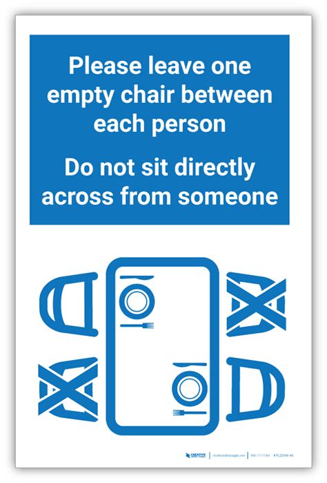 Please Leave One Empty Chair Between Each Person Label Creative