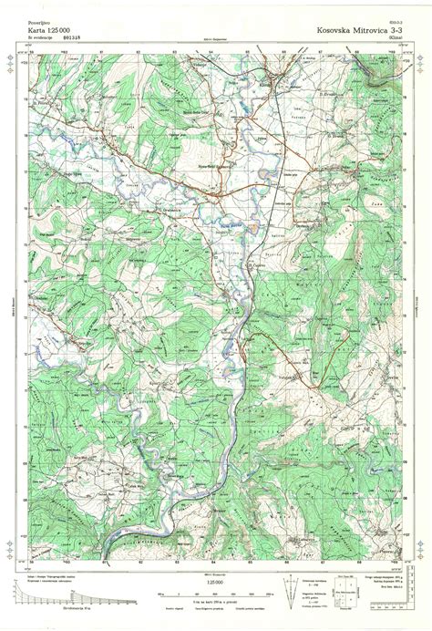 Topografske Karte Kosovo Jna Kosovsaka Mitrovica