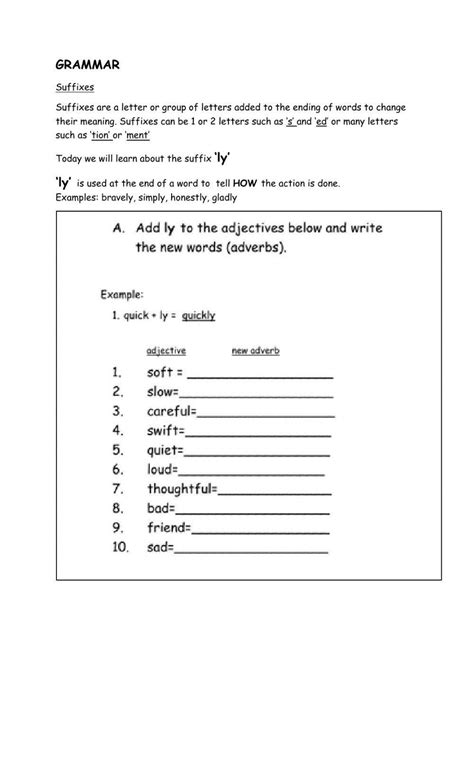 Vocabulary Suffixes Ly Less And Ful Worksheet Live Worksheets