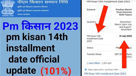 Pm Kisan 14th Installment Date Official Update 2023 How To 14