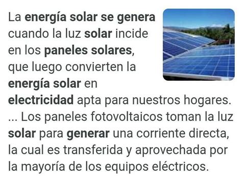 Que Es La Energia Solar Y Como Se Puede Generar Energia Eletrica Con El Sol Brainly Lat