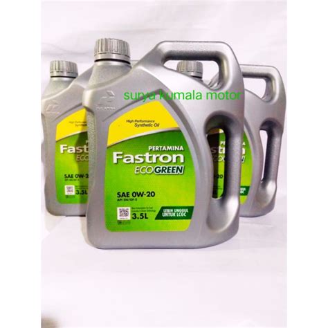 Jual OLI PERTAMINA FASTRON ECO GREEN SAE 0W 20 LCGC ISI 3 5 LITER