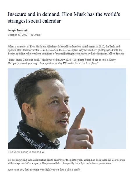 Elon Musks Strange Social Calendar Pdf Elon Musk