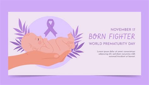 Free Vector Flat World Prematurity Day Horizontal Banner Template