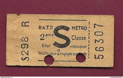 Europe 100722 TICKET RATP METRO 2EME CLASSE S Billet Individuel